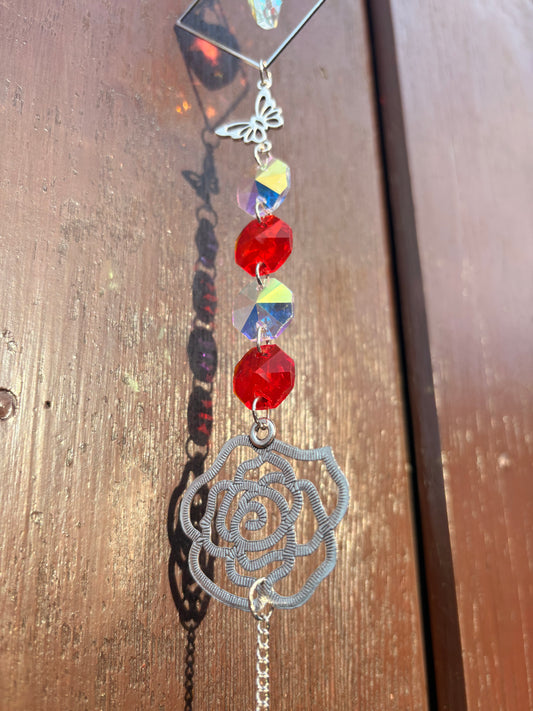 Red Rose Sun Catcher